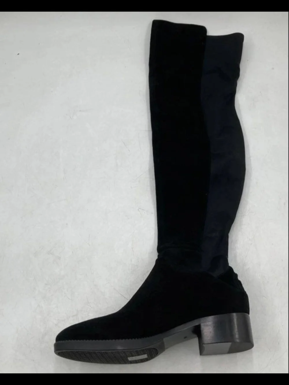 TORY BURCH Caitlin Black Leather Suede Stretch Over The Knee Riding Boots Sz 8